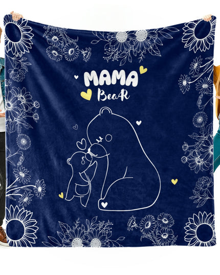 OINA® Mama Bear Blanket – Navy Floral Gift from Child to Mom