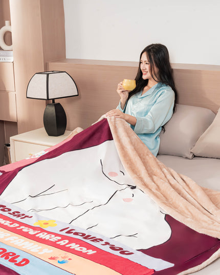 OINA® To My Mom – Polar Bear Blanket with Loving Messages