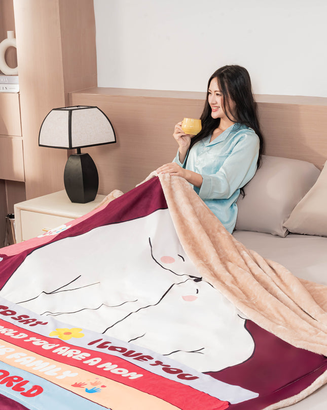 OINA® To My Mom – Polar Bear Blanket with Loving Messages